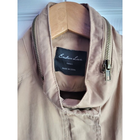 Endless Love Women's Small Tan Khaki Button-Up/Zip Jacket - Picture 3 of 6